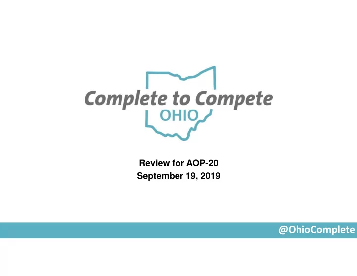 ohiocomplete complete to compete regional meetings