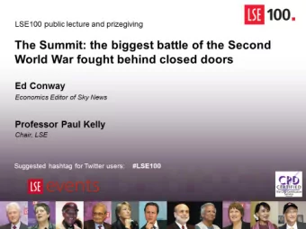 The Summit  and the decline and fall of  internationalism  Ed Conway  LSE 100 lecture  October 15