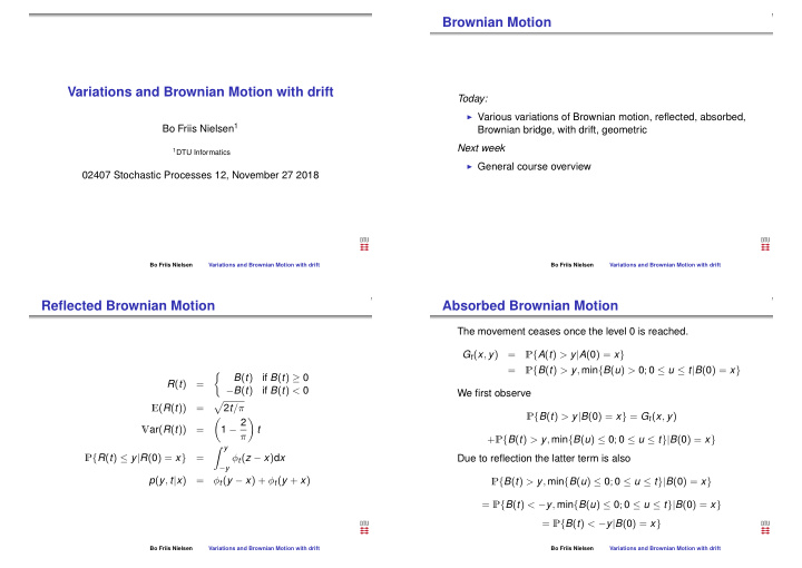brownian motion variations and brownian motion with drift