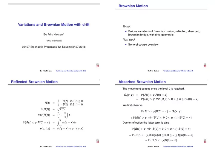 brownian motion variations and brownian motion with drift