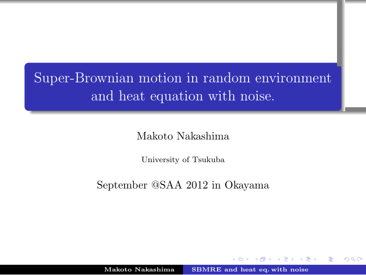 super brownian motion in random environment and heat