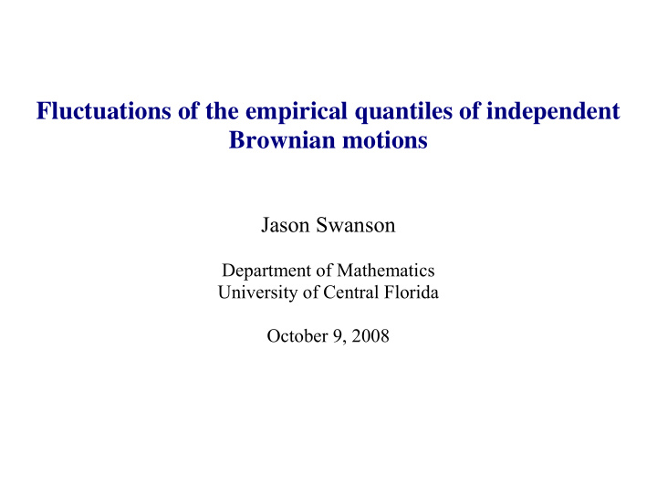 fluctuations of the empirical quantiles of independent