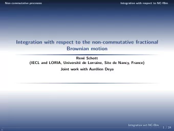 Integration with respect to the non-commutative fractional  Brownian motion  Ren Schott  (IECL