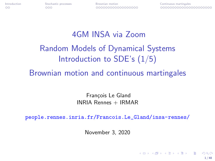 4gm insa via zoom random models of dynamical systems