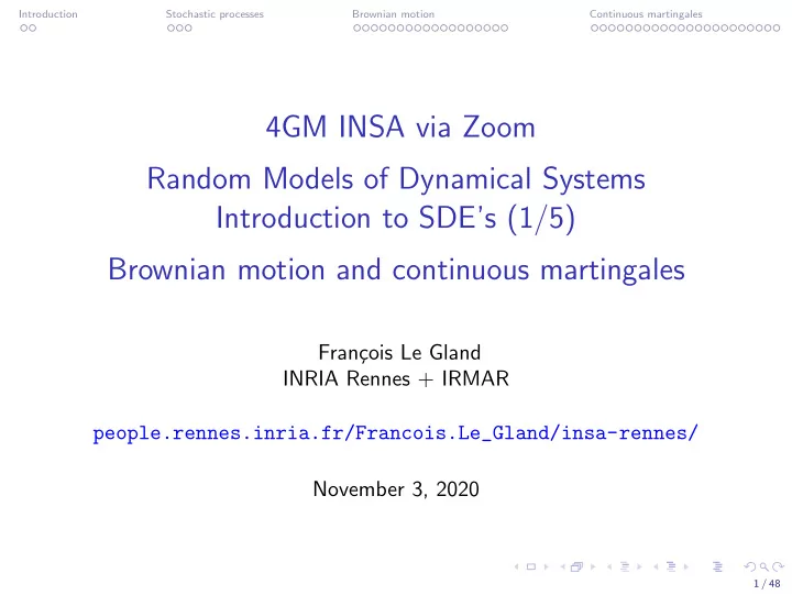 4gm insa via zoom random models of dynamical systems