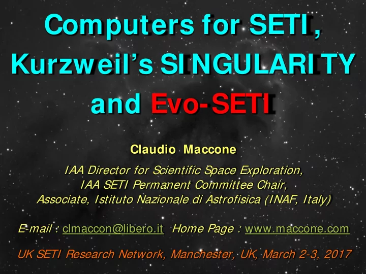 computers for seti kurzweil s si ngulari ty and evo seti