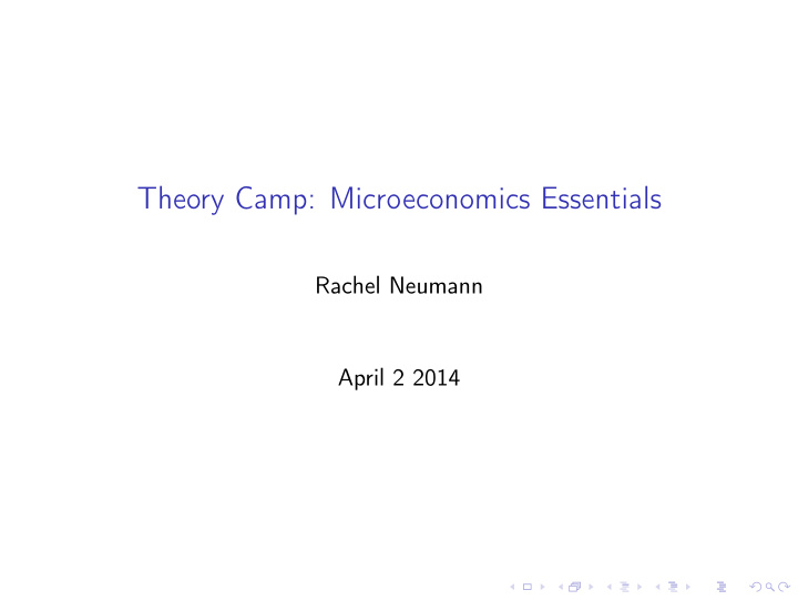 theory camp microeconomics essentials