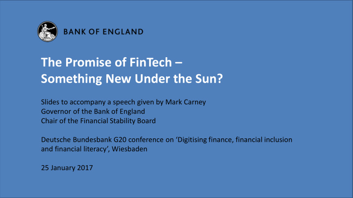 the promise of fintech something new under the sun