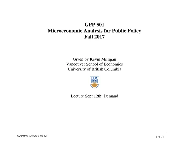 gpp 501 microeconomic analysis for public policy fall 2017