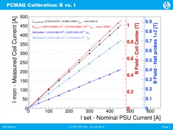 PCMAG Calibration: B vs. I  Ralf Diener  LCTPC WP 224 - 16.July 2015  Page 1  PCMAG Calibration: