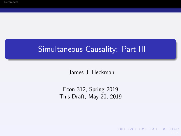 simultaneous causality part iii
