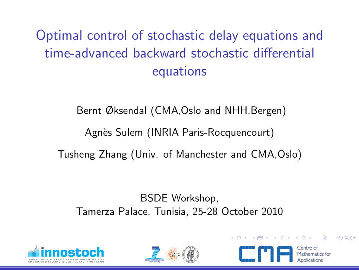 optimal control of stochastic delay equations and time