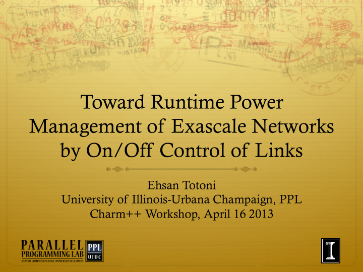 toward runtime power management of exascale networks by