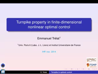 Turnpike property in finite-dimensional  nonlinear optimal control elat 1  Emmanuel Tr 1 Univ.