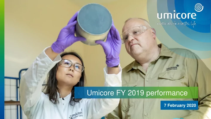 umicore fy 2019 performance