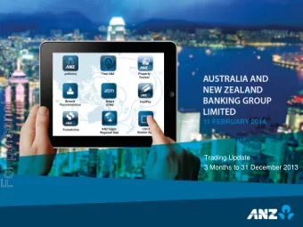 For personal use only  11 FEBRUARY 2014  Trading Update  3 Months to 31 December 2013  Capital