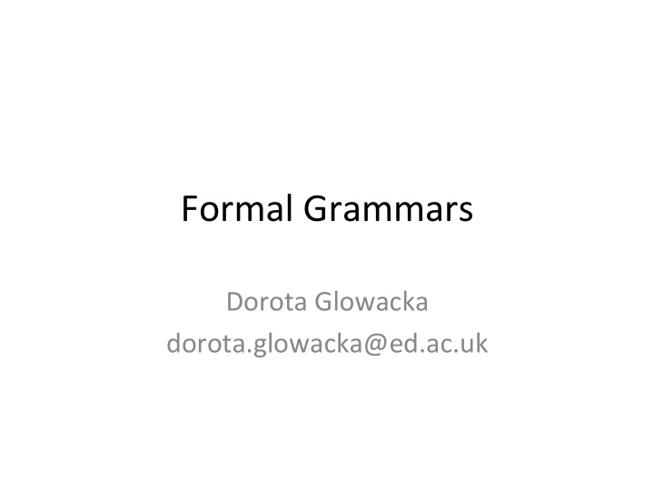 formal grammars