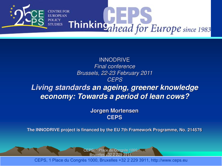 ceps the innodrive project is financed by the eu 7th