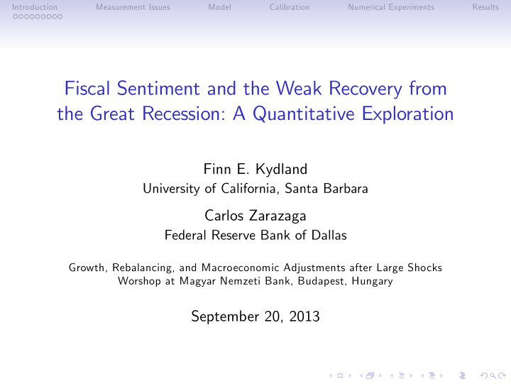 fiscal sentiment and the weak recovery from the great