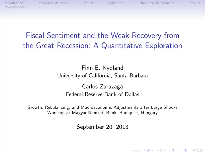 fiscal sentiment and the weak recovery from the great