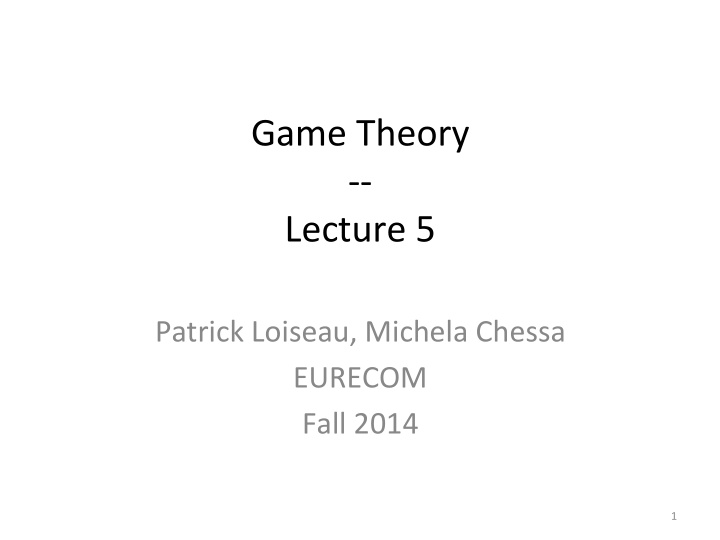 game theory lecture 5