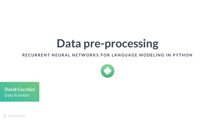 data pre processing