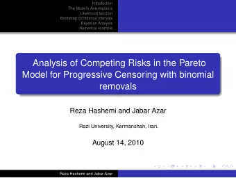 Analysis of Competing Risks in the Pareto  Model for Progressive Censoring with binomial  removals