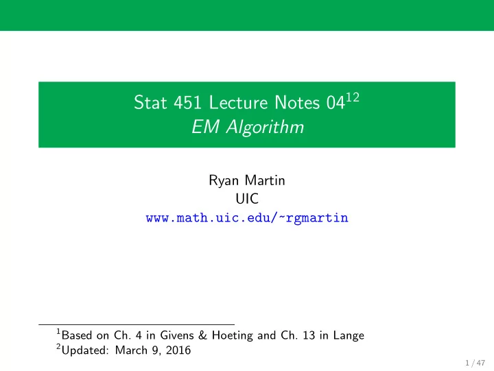 em algorithm
