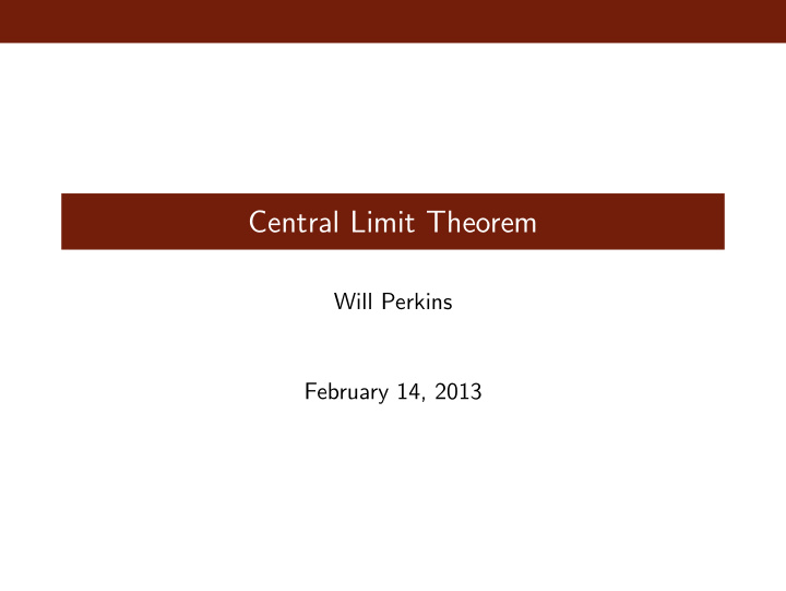 central limit theorem