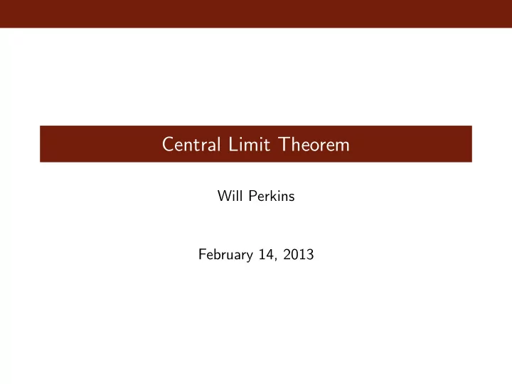 central limit theorem