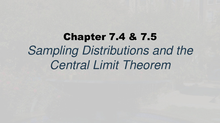 central limit theorem learning objectives