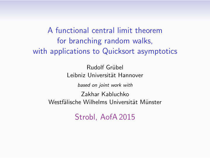 a functional central limit theorem for branching random