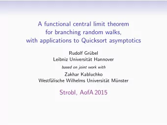 A functional central limit theorem  for branching random walks,  with applications to Quicksort