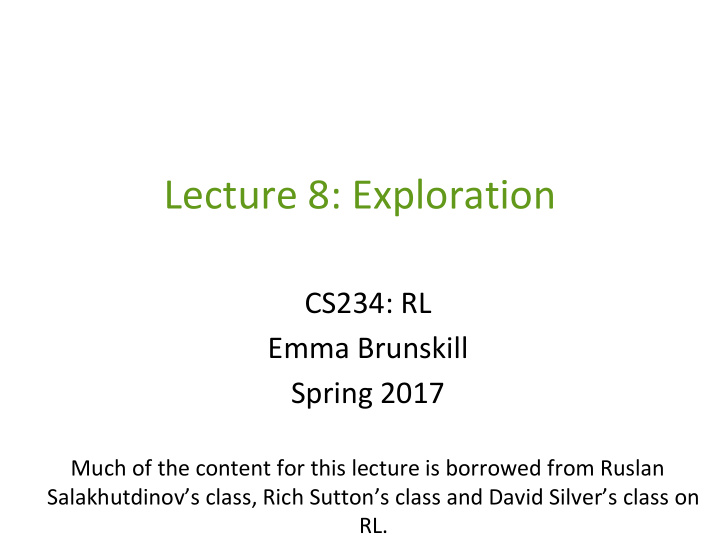 lecture 8 exploration