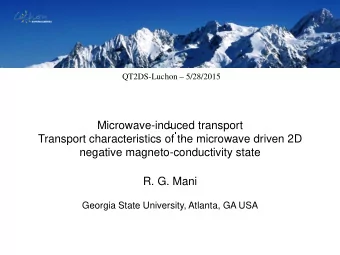 Microwave-induced transport  Transport characteristics of the microwave driven 2D  negative