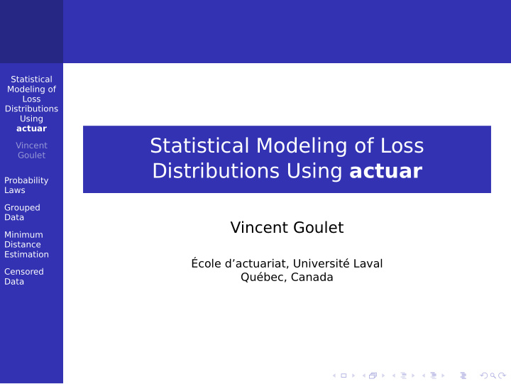 statistical modeling of loss