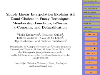 Simple Linear Interpolation Explains All Explaining f &amp; ( a, b ) = . . .  Usual Choices in