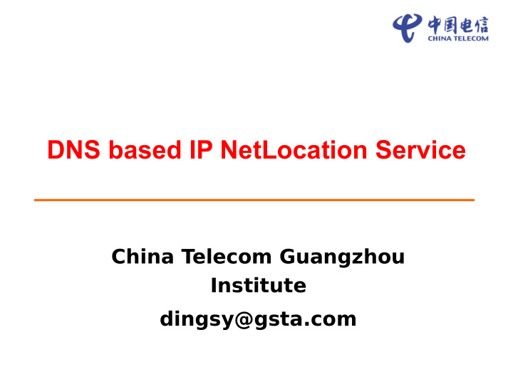 dns based ip netlocation service