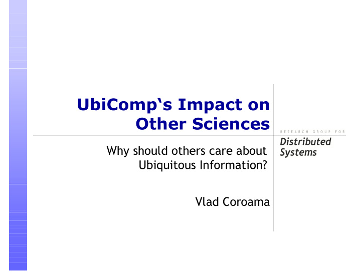 ubicomp s impact on other sciences