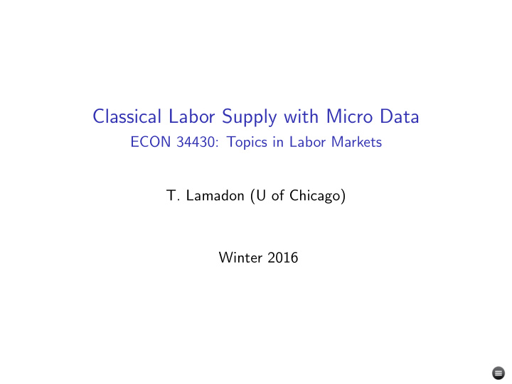 classical labor supply with micro data