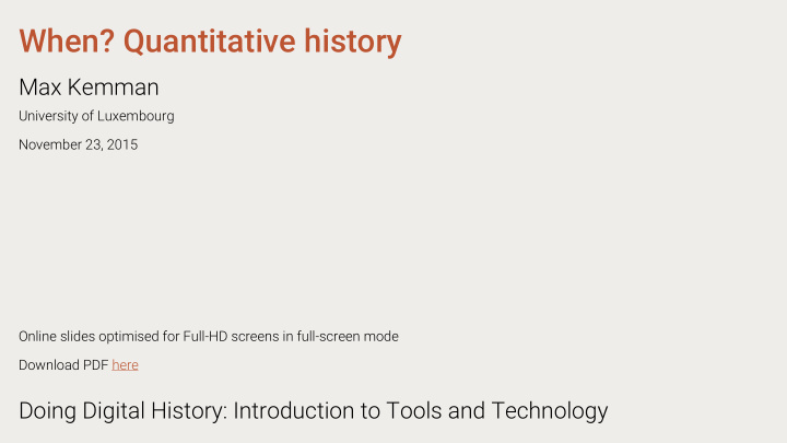 when quantitative history