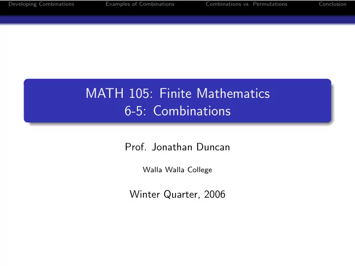 math 105 finite mathematics 6 5 combinations