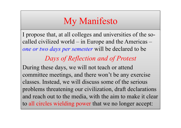 my manifesto