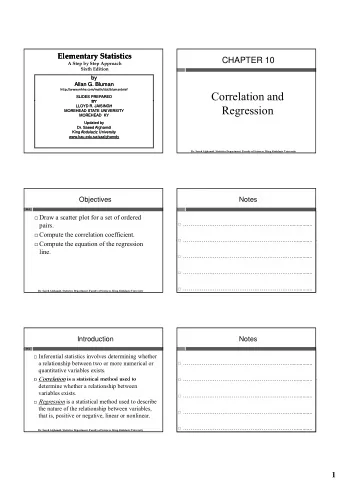 Correlation and  SLIDES PREPARED  SLIDES PREPARED  BY  BY  BY  BY  Regression  LLOYD R.  LLOYD R.