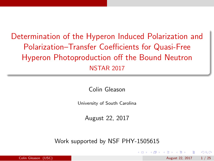 determination of the hyperon induced polarization and
