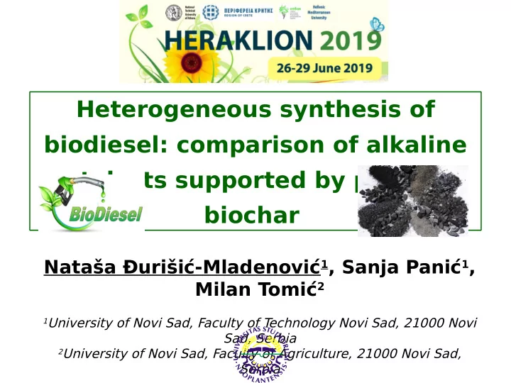 heterogeneous synthesis of biodiesel comparison of