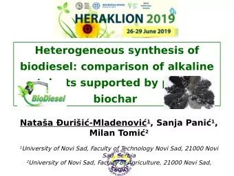 Heterogeneous synthesis of  biodiesel: comparison of alkaline  catalysts supported by pyrolitic