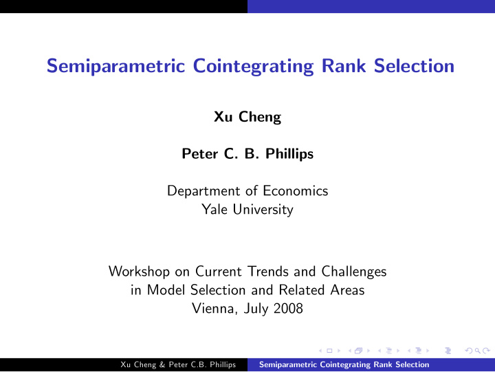 semiparametric cointegrating rank selection