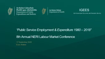 IGEES  Irish Government Economic and Evaluation Service  Public Service Employment &amp;