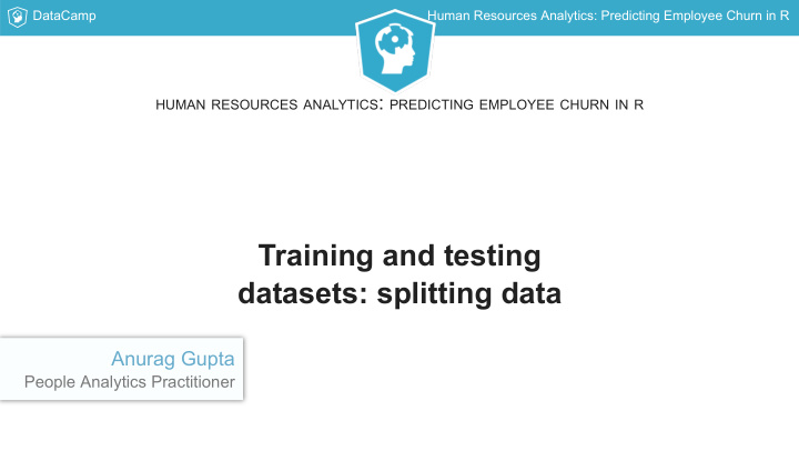 training and testing datasets splitting data